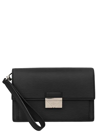 Pre-owned Louis Vuitton 2017 Epi Turn-lock Clutch Bag In Black