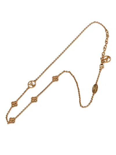 Pre-owned Louis Vuitton 2017 Gold Plated Flower Full Necklace Costume Necklace