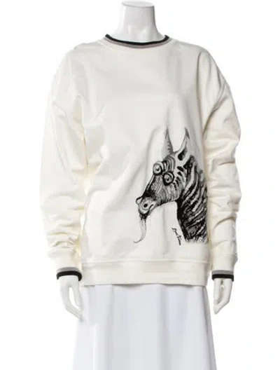 Pre-owned Louis Vuitton 2017 Graphic Print Sweatshirt W/ Tags In White