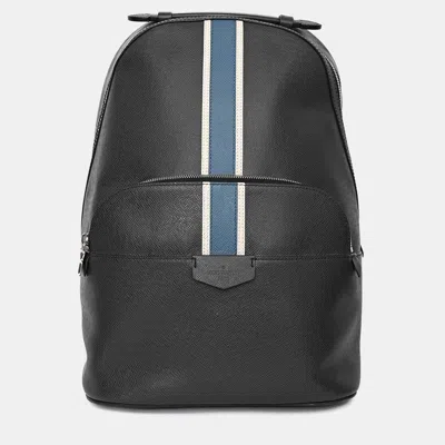 Pre-owned Louis Vuitton 2017 Grey/blue Leather Taiga Anton Backpack