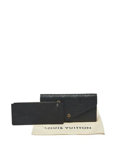 Pre-owned Louis Vuitton 2017 Josephine Monogram Empreinte Wallet In Black