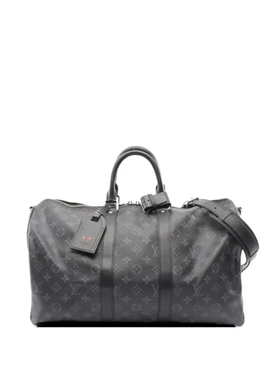 Pre-owned Louis Vuitton 2017 Keepall Bandouliere 45 Tote Bag In Gray