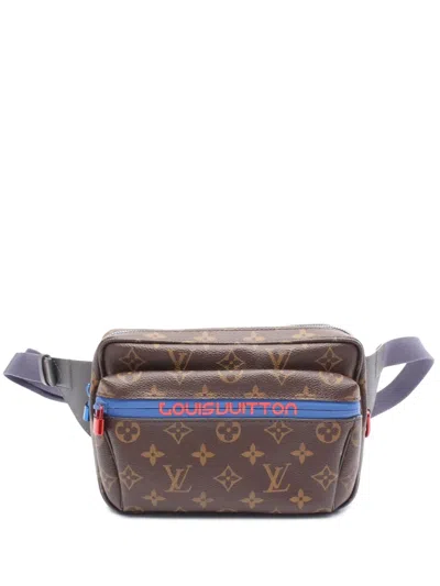 Pre-owned Louis Vuitton 2017 Kim Jones Monogram Outdoor Bumbag Belt Bag In Brown