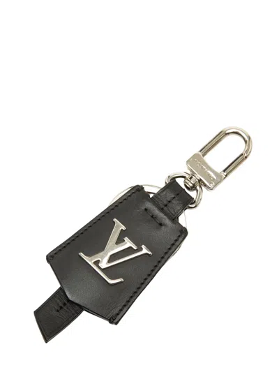 Pre-owned Louis Vuitton 2017 Leather Clochette Bag Charm And Key Chain In Black