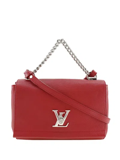 Pre-owned Louis Vuitton 2017 Leather Lockme Ii Bb Satchel In Red