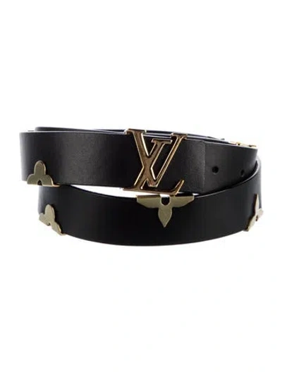 Pre-owned Louis Vuitton 2017 Leather Waist Belt In Black