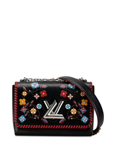 Pre-owned Louis Vuitton 2017 Limited Edition Blooming Flowers Epi Twist Mm Crossbody Bag In Black