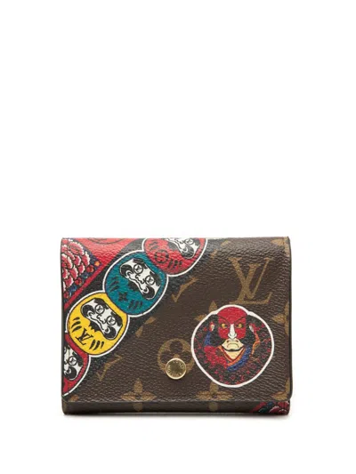 Pre-owned Louis Vuitton 2017 Limited Edition Kansai Yamamoto Monogram Kabuki Victorine Wallet Small Wallets In Brown