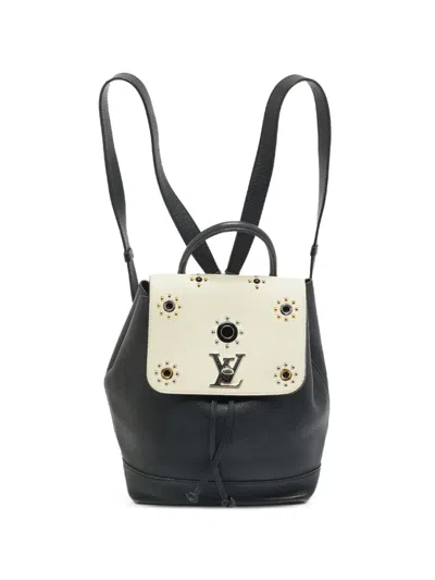 Pre-owned Louis Vuitton 2017 Lockme Mechanical Flowers Backpack In Black