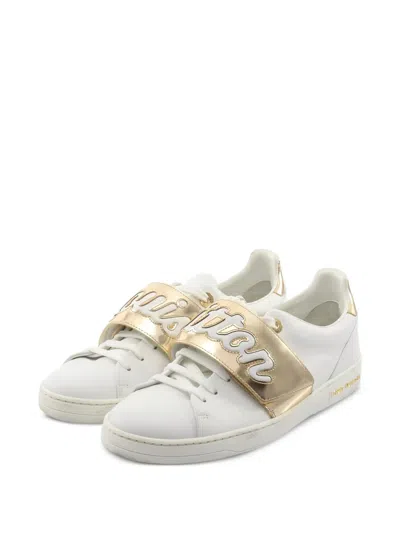 Pre-owned Louis Vuitton 2017 Logo Leather Sneakers In White