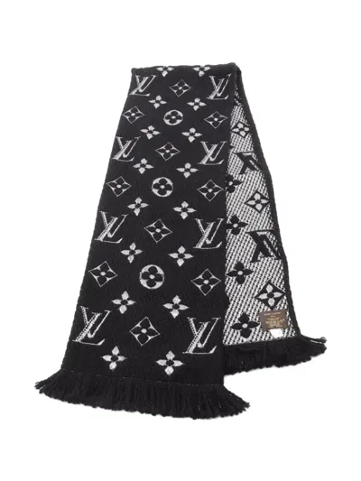 Pre-owned Louis Vuitton 2017 Logomania Wool-blend Scarf In Black
