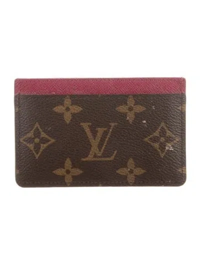 Pre-owned Louis Vuitton 2017 Lv Monogram Card Case In Brown