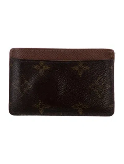 Pre-owned Louis Vuitton 2017 Lv Monogram Card Holder In Brown