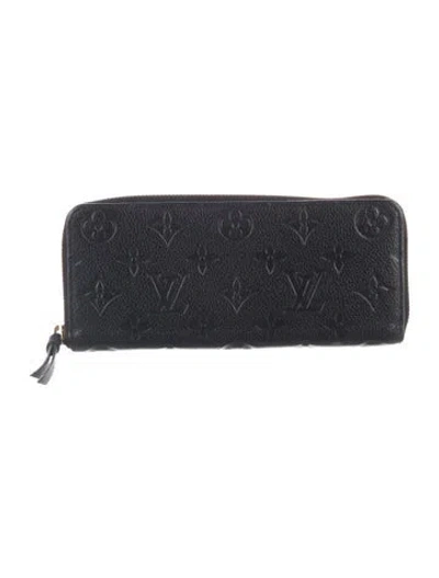 Pre-owned Louis Vuitton 2017 Lv Monogram Clemence Wallet In Black