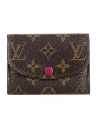Pre-owned Louis Vuitton 2017 Lv Monogram Rosalie Coin Purse In Brown