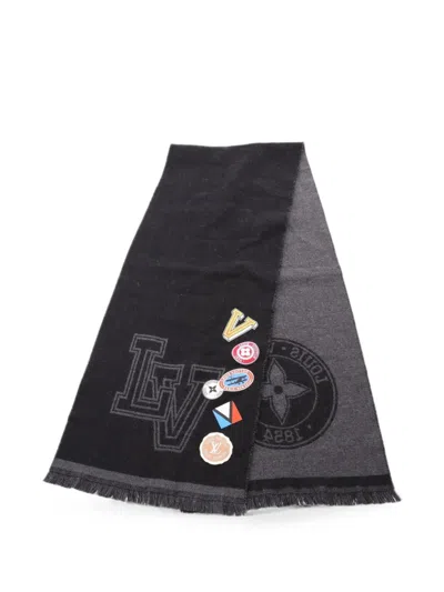 Pre-owned Louis Vuitton 2017 Lv-league Scarf In Black