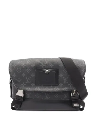 Pre-owned Louis Vuitton 2017 Messenger Voyage Pm Monogram Eclipse Shoulder Bag In Black