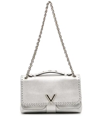 Pre-owned Louis Vuitton 2017 Metallic Cuir Plume Ecume Very Chain Bag Satchel In Silver