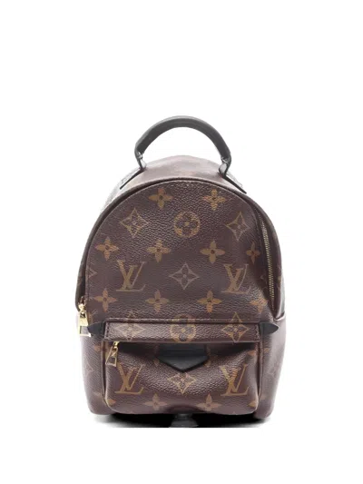 Pre-owned Louis Vuitton 2017 Mini Palm Springs Monogram Leather Backpack In Brown