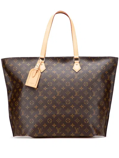 Pre-owned Louis Vuitton 2017 Monogram All-in Mm Tote Bag In Brown