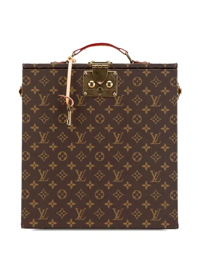 Pre-owned Louis Vuitton 2017 Monogram Boite Vin 1 Bouteille Travel Bag In Brown