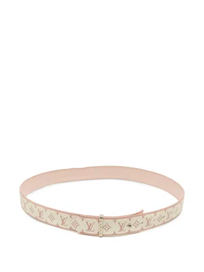 Pre-owned Louis Vuitton 2017 Monogram Canvas Belt In White