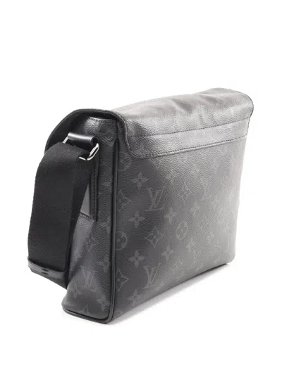 Pre-owned Louis Vuitton 2017 Monogram Eclipse District Pm Crossbody Bag In Black