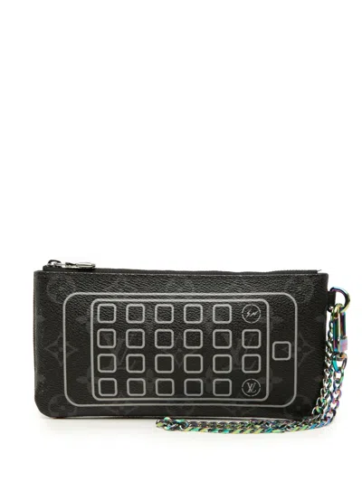 Pre-owned Louis Vuitton 2017 Monogram Eclipse Flash Fragment Iphone Case Phone Case In Black