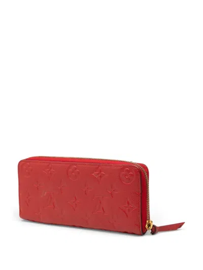 Pre-owned Louis Vuitton 2017 Monogram Empreinte Clemence Wallet Long Wallets In Red