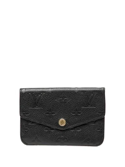 Pre-owned Louis Vuitton 2017 Monogram Empreinte Key Pouch Coin Pouch In Black