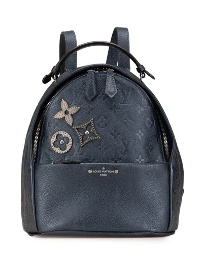 Pre-owned Louis Vuitton 2017 Monogram Empreinte Pins Sorbonne Backpack In Blue