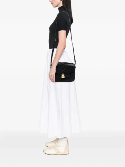 Pre-owned Louis Vuitton 2017 Monogram Empreinte Pochette Metis Satchel In Black