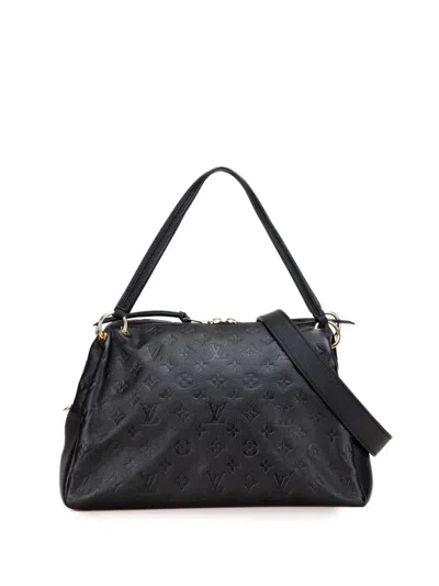 Pre-owned Louis Vuitton 2017 Monogram Empreinte Ponthieu Pm Satchel In Black