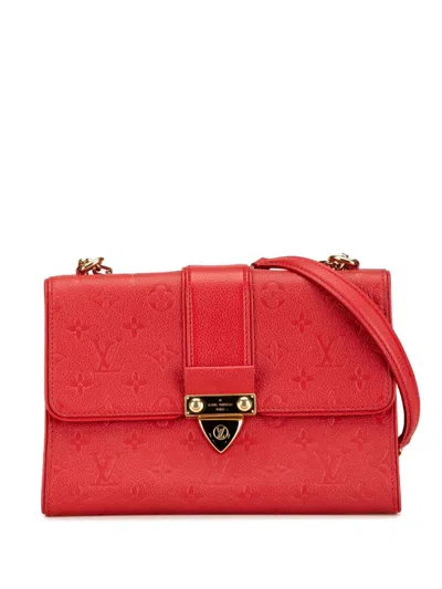 Pre-owned Louis Vuitton 2017 Monogram Empreinte Saint Sulpice Bb Crossbody Bag In Red