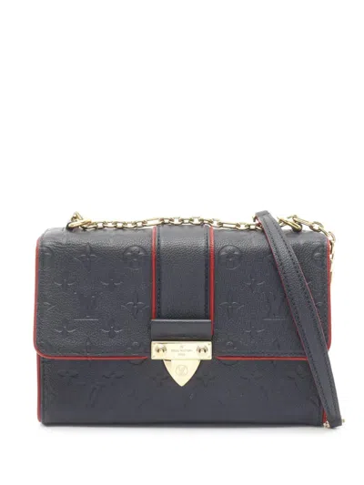 Pre-owned Louis Vuitton 2017 Monogram Empreinte Saint Sulpice Pm Shoulder Bag In Blue