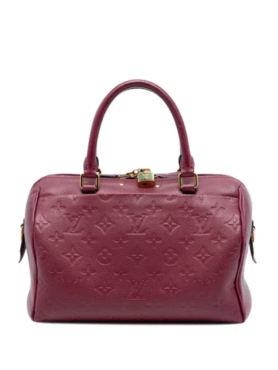Pre-owned Louis Vuitton 2017 Monogram Empreinte Speedy Bandouliere 25 Satchel In Red