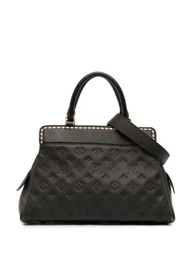 Pre-owned Louis Vuitton 2017 Monogram Empreinte Vosges Mm Satchel In Black