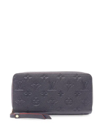 Pre-owned Louis Vuitton 2017 Monogram Empreinte Zippy Wallet In Blue