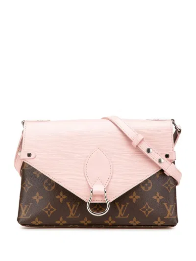 Pre-owned Louis Vuitton 2017 Monogram Epi Saint-michel Shoulder Bag In Brown