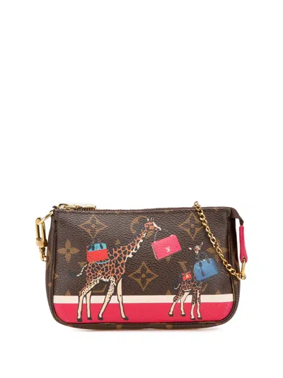Pre-owned Louis Vuitton 2017 Monogram Giraffe Christmas Mini Pochette Accessoires Handbag