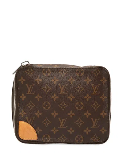 Pre-owned Louis Vuitton 2017 Monogram Horizon Accessoires Pouch In Brown