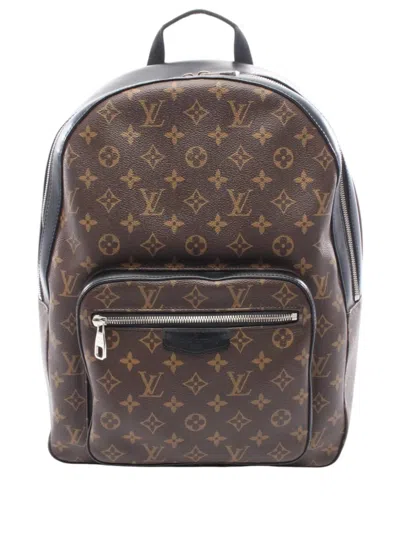 Pre-owned Louis Vuitton 2017 Monogram Macassar Josh Backpack In Brown
