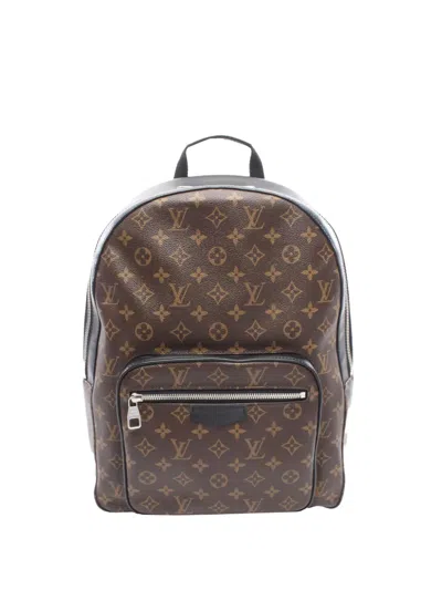 Pre-owned Louis Vuitton 2017 Monogram Macassar Josh Backpack In Brown