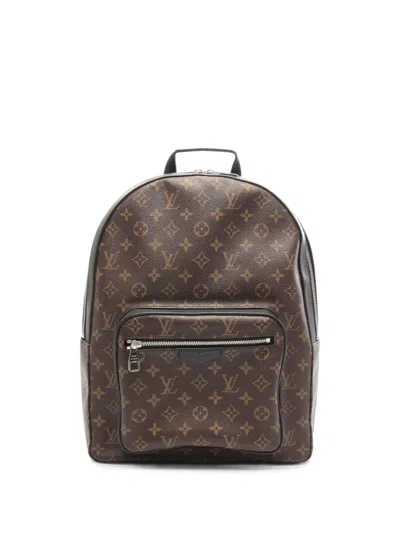 Pre-owned Louis Vuitton 2017 Monogram Macassar Josh Backpack In Brown