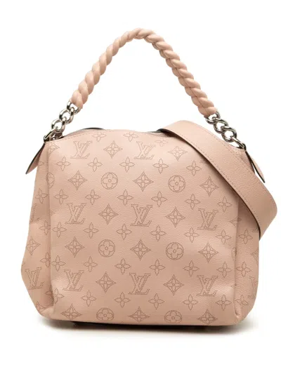 Pre-owned Louis Vuitton 2017 Monogram Mahina Babylone Chain Bb Satchel In Pink