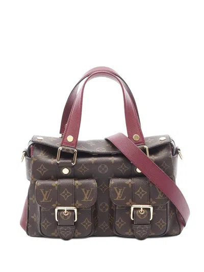 Pre-owned Louis Vuitton 2017 Monogram Manhattan Satchel In Brown