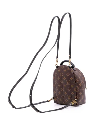 Pre-owned Louis Vuitton 2017 Monogram Mini Palm Springs Backpack In Brown