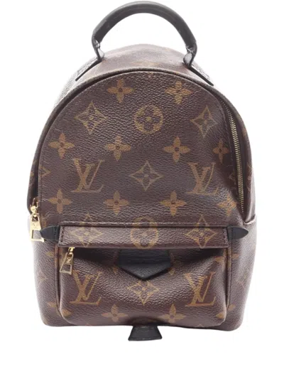 Pre-owned Louis Vuitton 2017 Monogram Mini Palm Springs Backpack In Brown