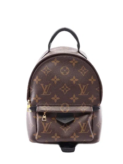 Pre-owned Louis Vuitton 2017 Monogram Mini Palm Springs Backpack In Brown