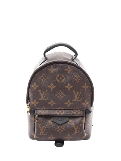 Pre-owned Louis Vuitton 2017 Monogram Mini Palm Springs Backpack In Brown
